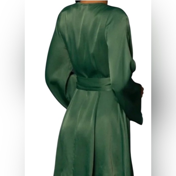 Shore Emerald Green Monterey Bell Sleeve Wrap Dress ~ Large - Picture 4 of 12
